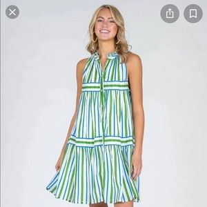 NWT OLIVIA JAMES THE LABEL HARBOR STRIPE LIME GREEN MINI SMALL *SOLD OUT ON SITE